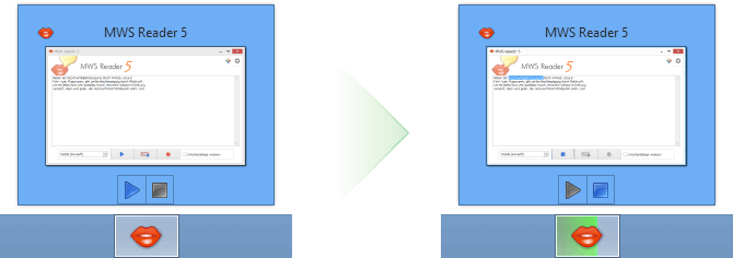 Bedienbar über Taskbar